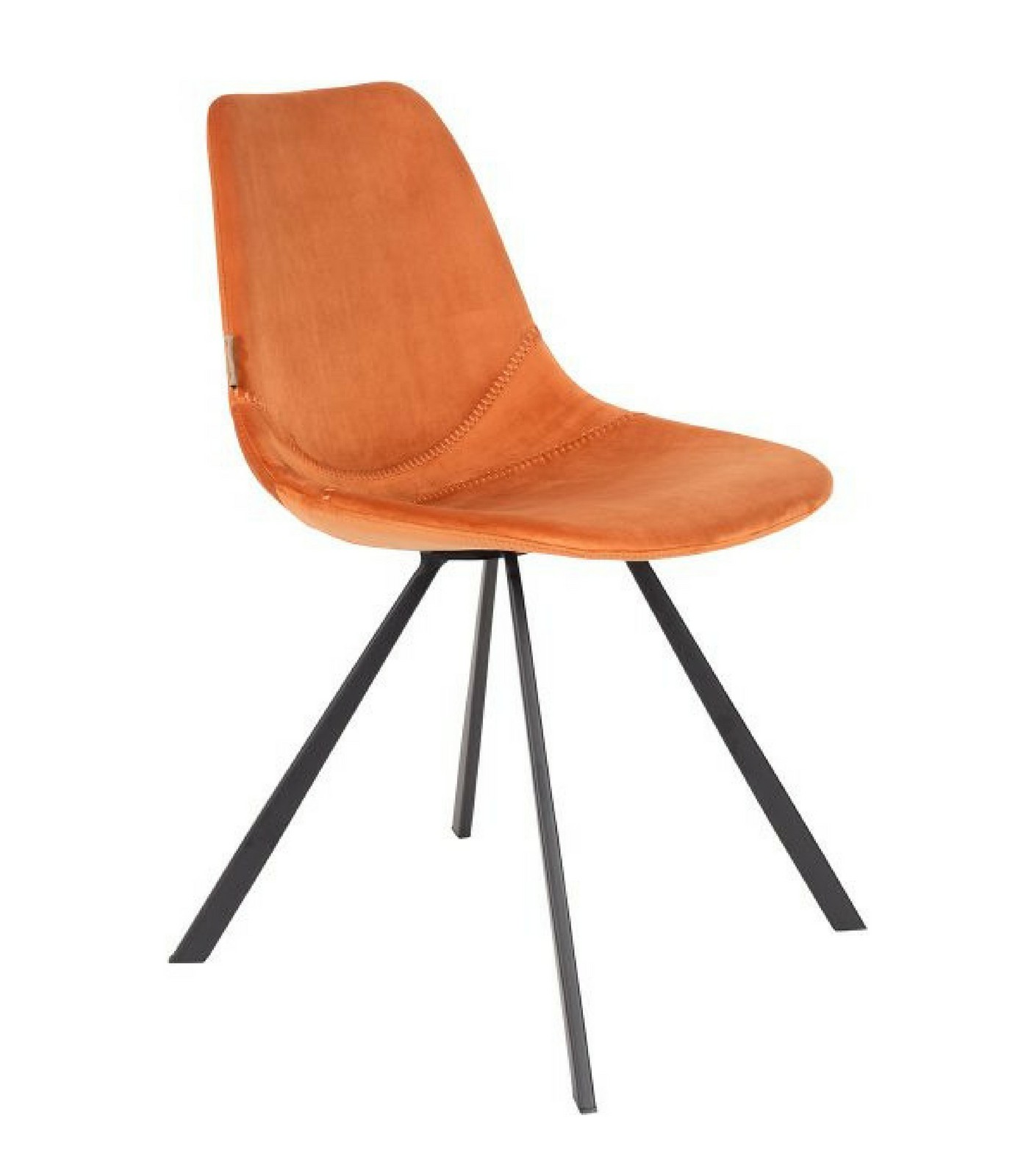 chaise franky velours - orange 1 chaise franky velours - orange