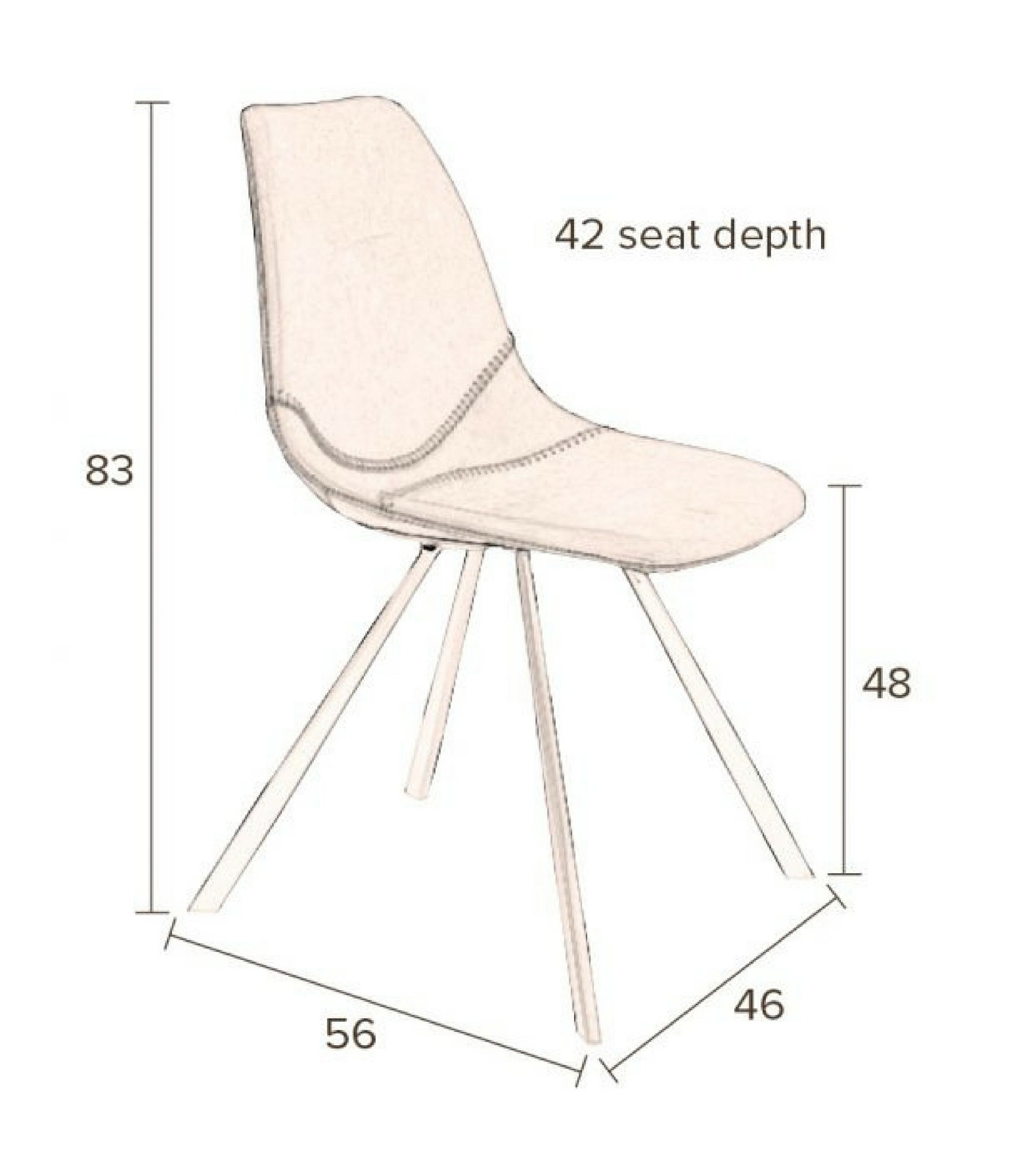 chaise franky velours - orange 8 chaise franky velours - orange – image 8