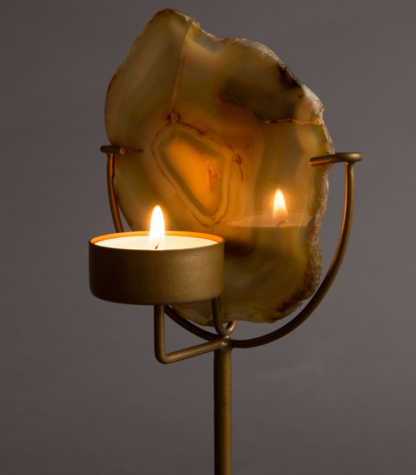 bougeoir agate - jaune 5 bougeoir agate - jaune – image 5
