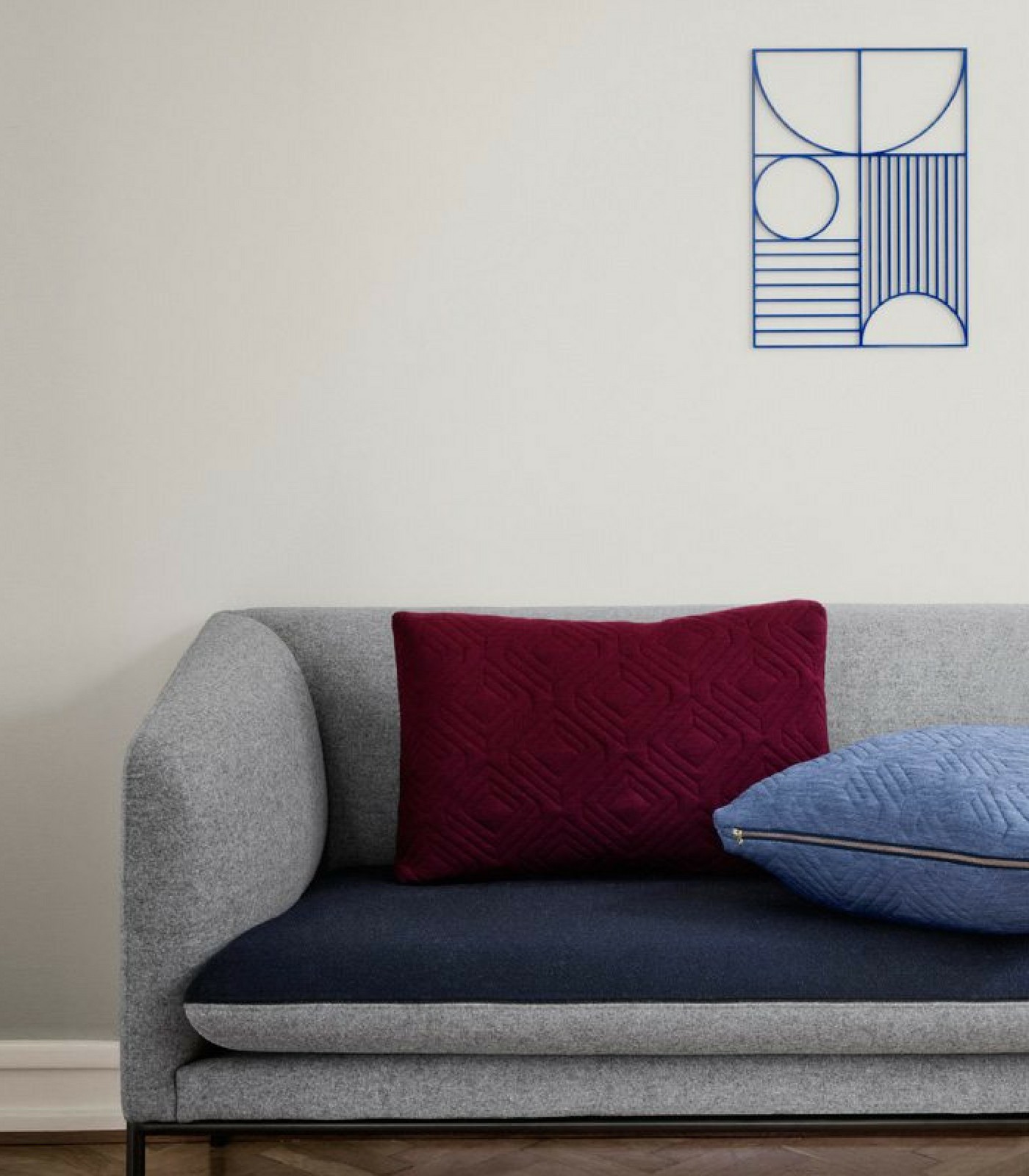 coussin quilt 60 x 40 cm - bleu clair 5 coussin quilt 60 x 40 cm - bleu clair – image 5