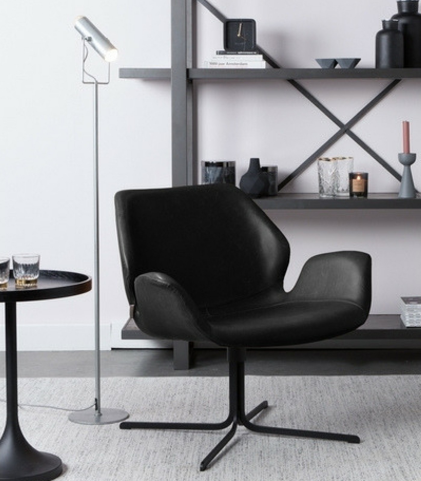 fauteuil pivotant lounge nikki - noir 5 fauteuil pivotant lounge nikki - noir – image 5