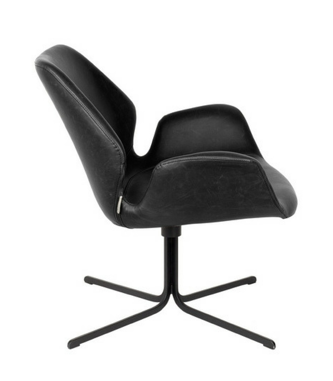 fauteuil pivotant lounge nikki - noir 7 fauteuil pivotant lounge nikki - noir – image 7