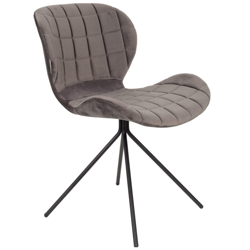 Chaise OMG velours - Gris foncé