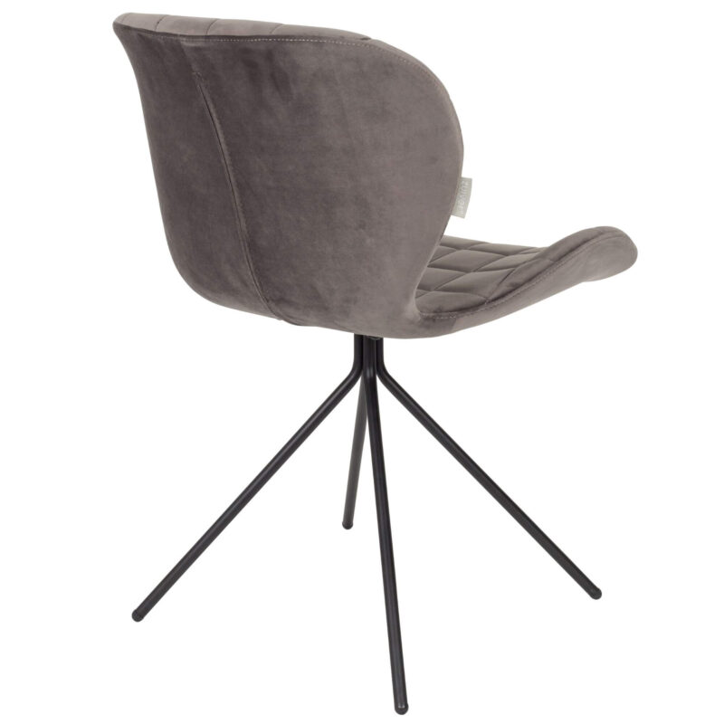 Chaise OMG velours - Gris foncé – Image 7