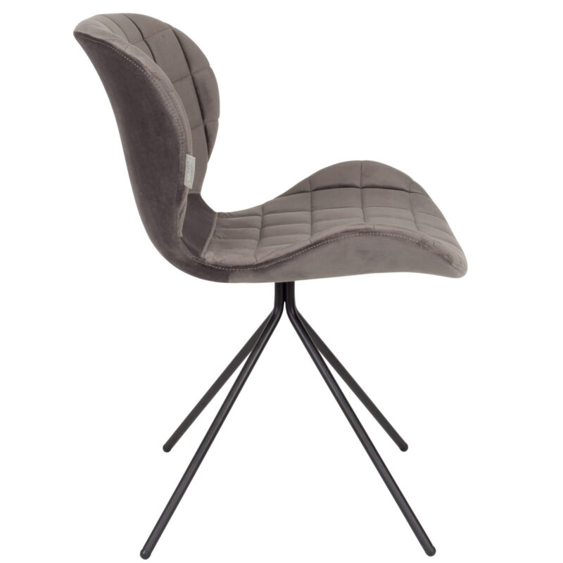 Chaise OMG velours - Gris foncé – Image 8