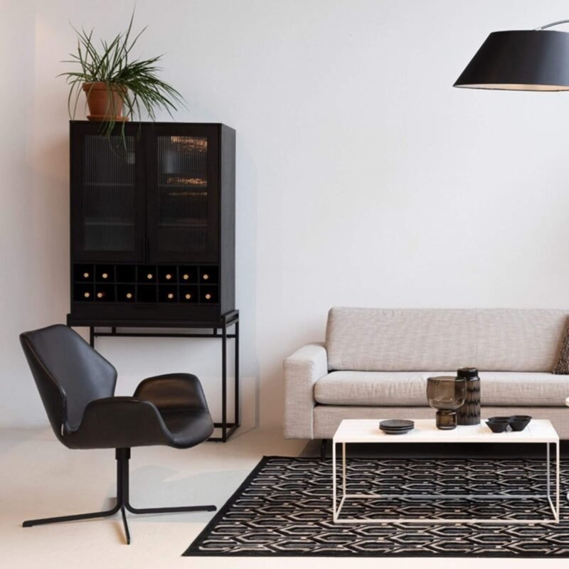 fauteuil pivotant lounge nikki - noir – image 3