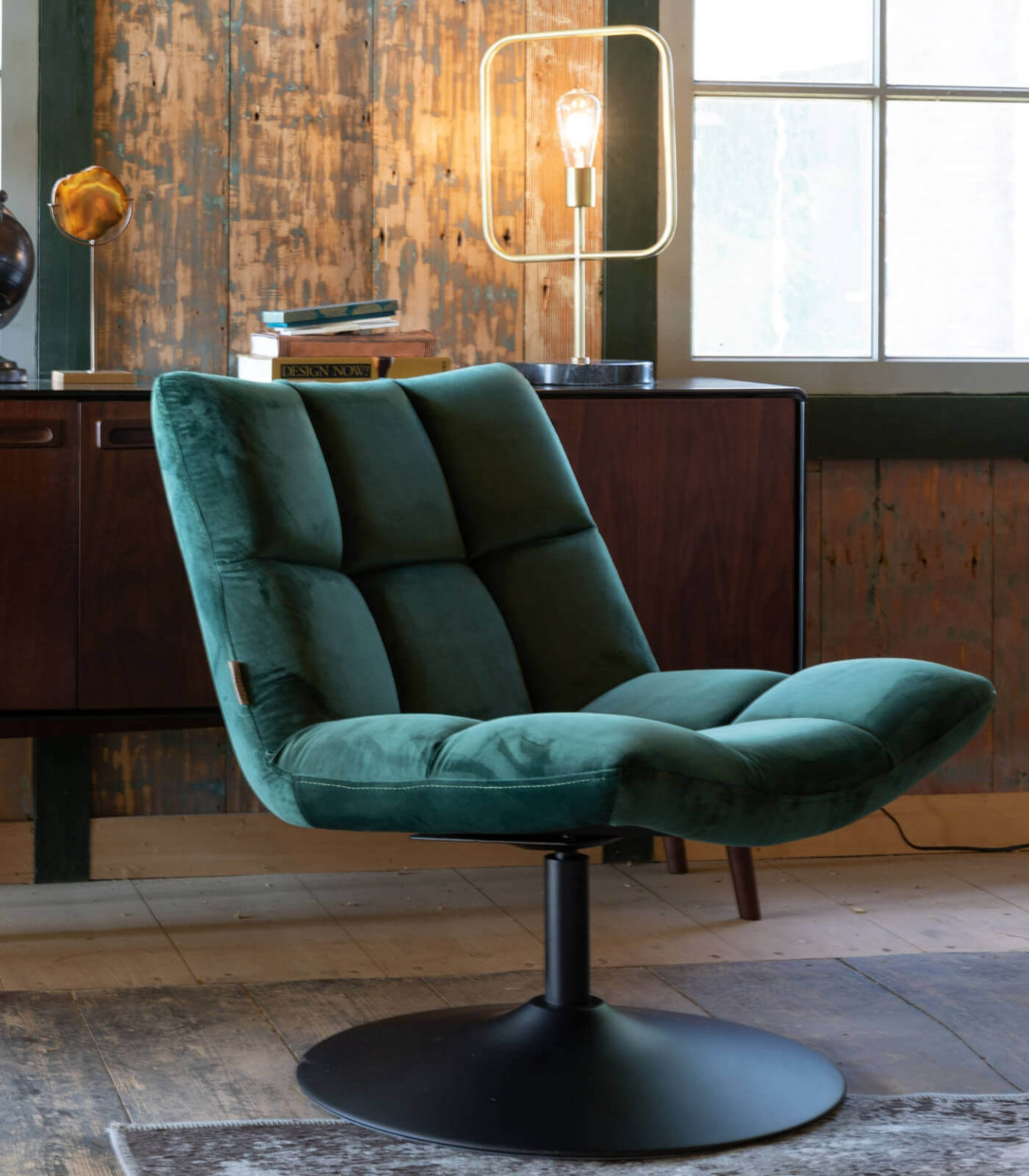 Fauteuil Lounge Bar Velvet Vert Pastel Living