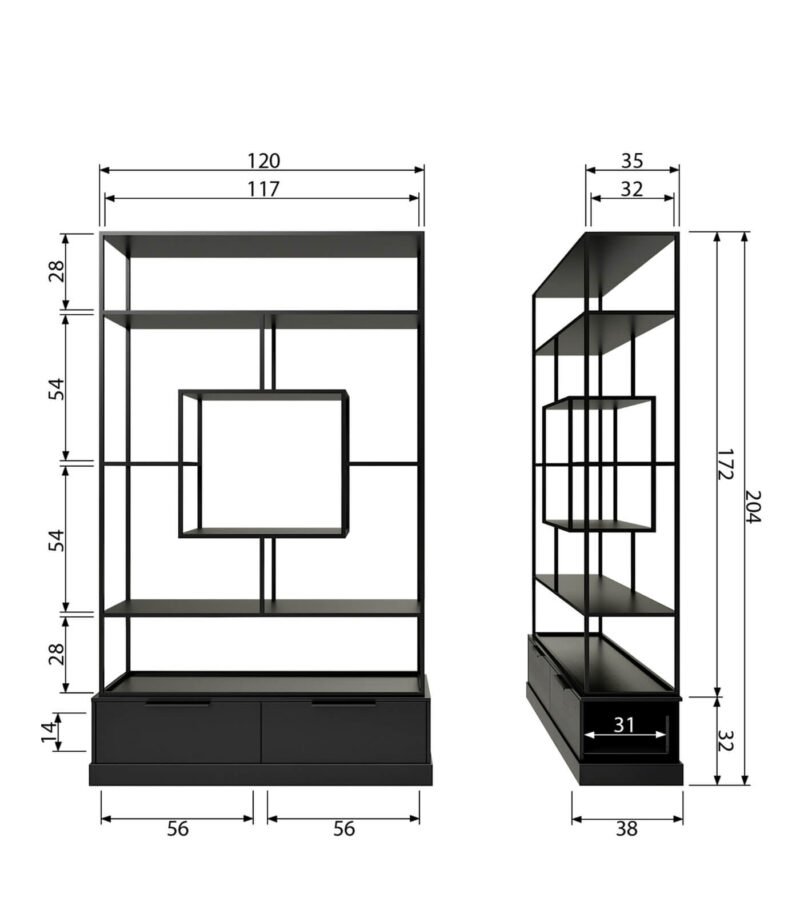 bibliothèque cube - l 126 x h 204 cm – image 6
