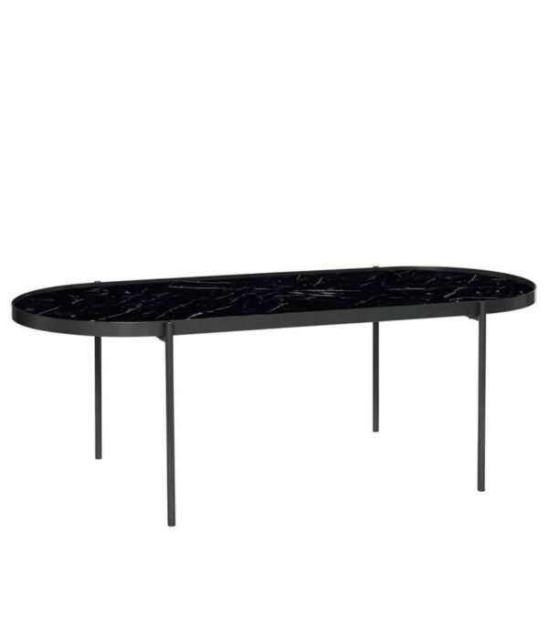 Table basse Cupid - Effet marbré noir - 120 x 50 cm
