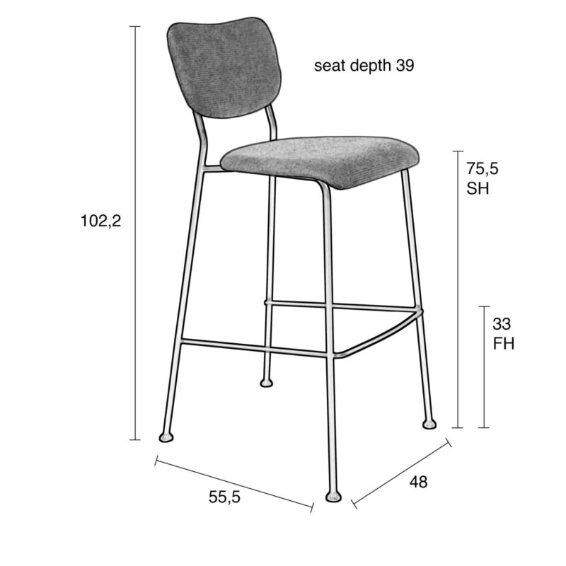 Tabouret de bar Benson - Rose – Image 11