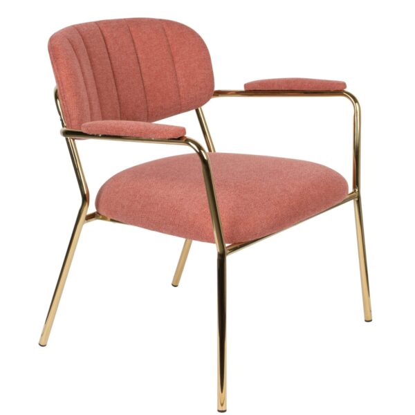 Fauteuil Lounge Jolien - Saumon/Laiton