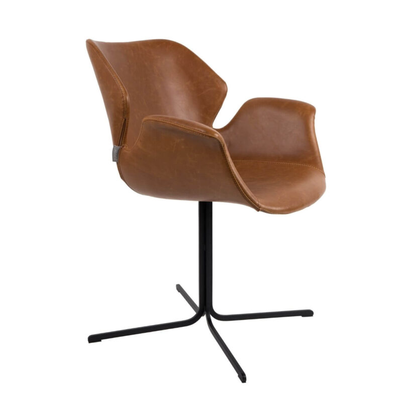 Fauteuil Nikki - Cuir Cognac