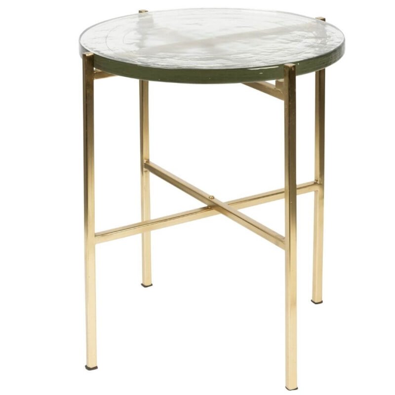 table d'appoint vidrio - doré - ø 40 x h 45 cm