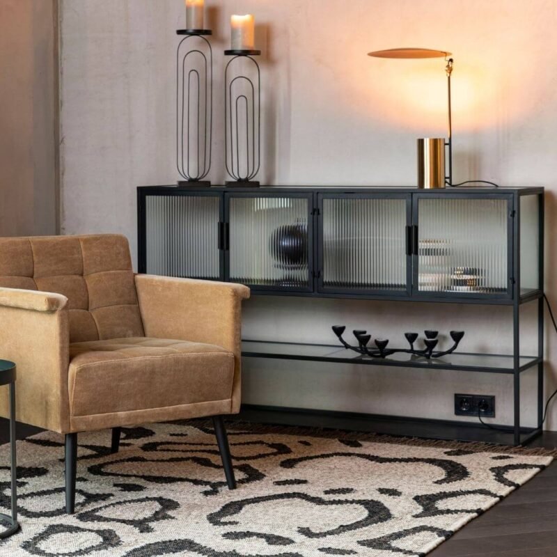 buffet/vaisselier haut boli - l 150 x h 90 cm – image 2