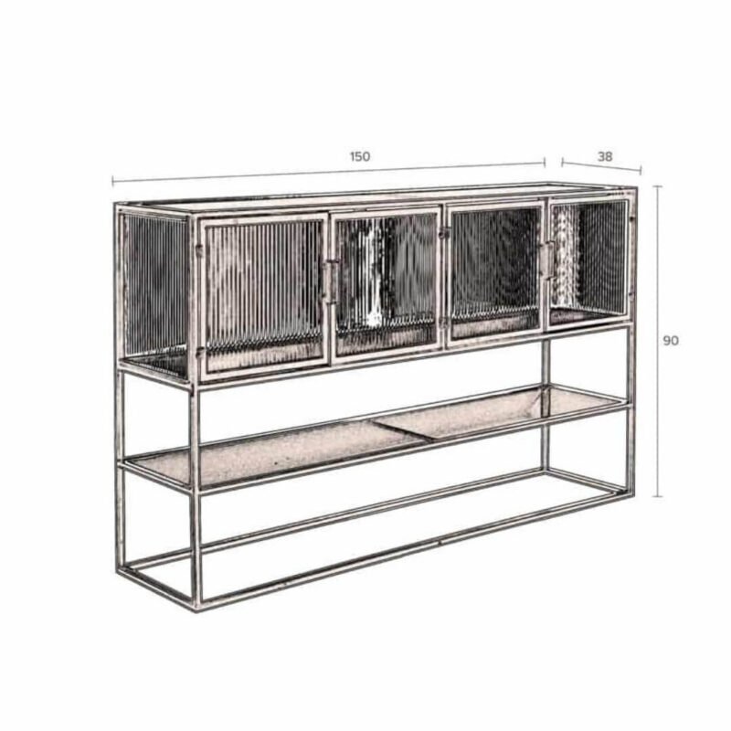 buffet/vaisselier haut boli - l 150 x h 90 cm – image 8