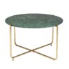 Table basse shiny laiton marbre vert