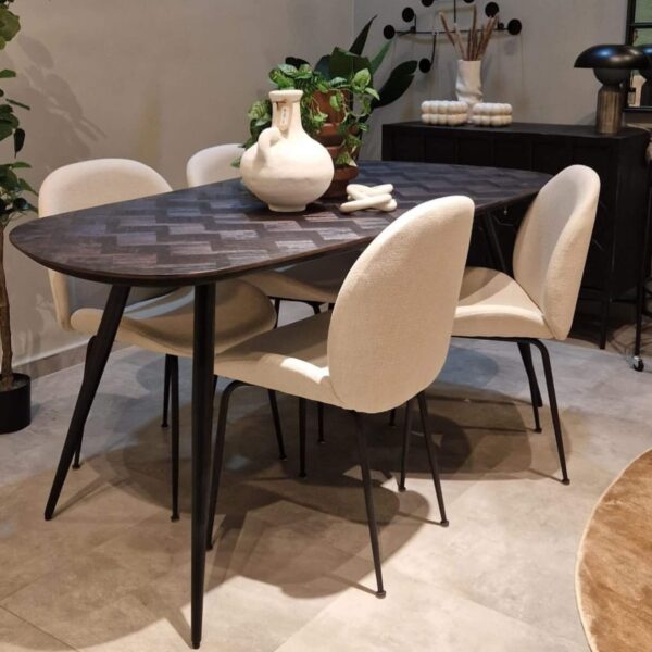 Chaise Gaby - Toile Ecru | Anti-Tâche