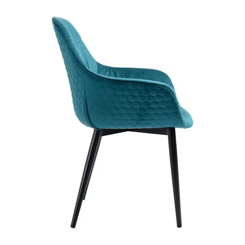 chaise wendy velours turquoise