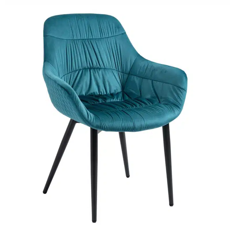 chaise wendy velours turquoise