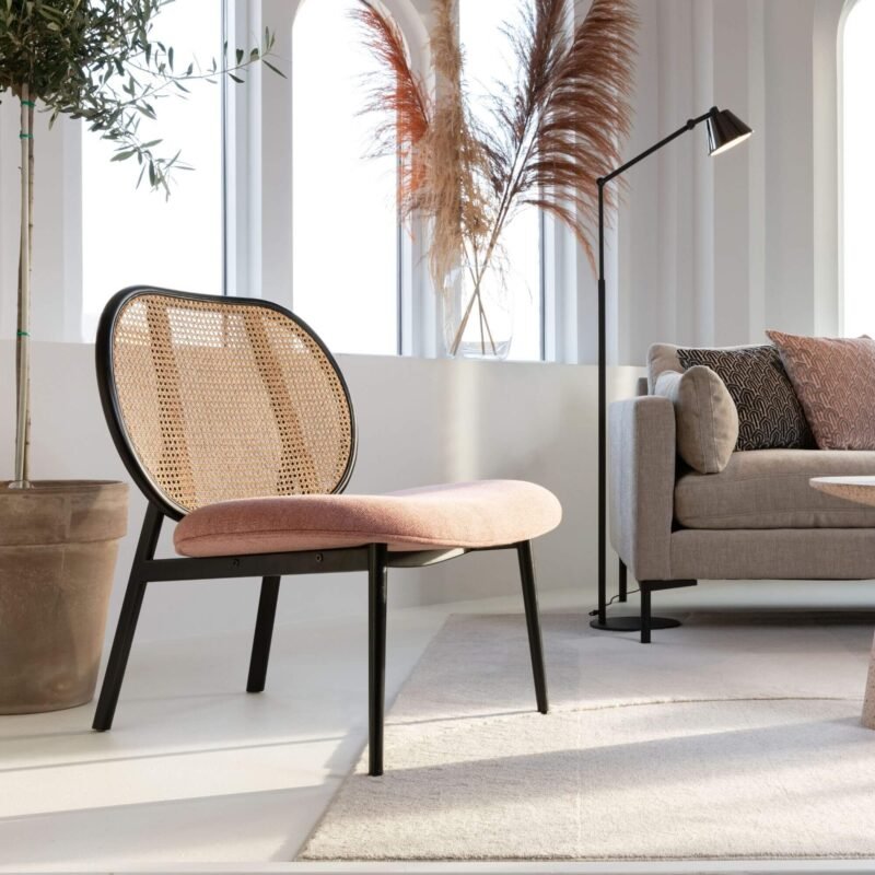 fauteuil lounge spike - cannage/rose – image 2