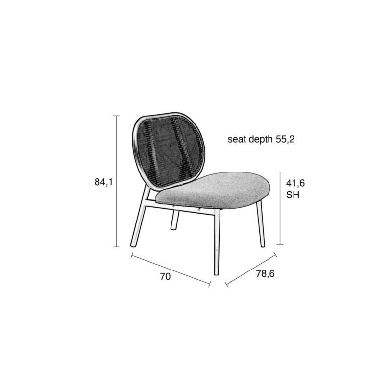 fauteuil lounge spike - cannage/rose – image 20