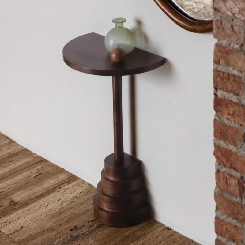 table d'appoint lina - noyer - h 63 x l 38 cm