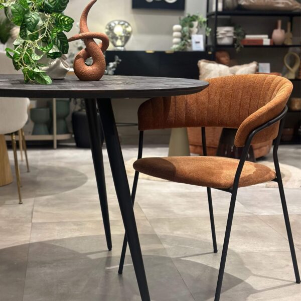 Chaise jojo - Toile - Terracota/Noir