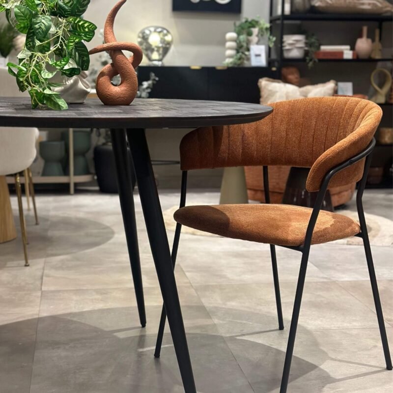 chaise jojo - toile - terracota/noir