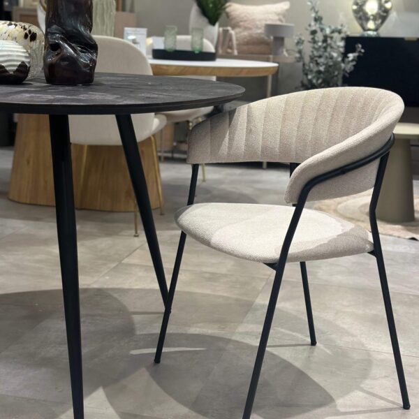 Chaise jojo - Toile - Ecru/Noir