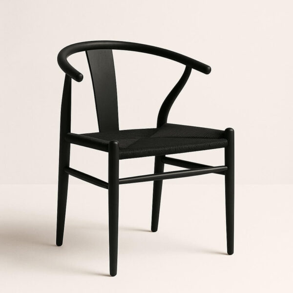 Chaise Hans - Métal & rotin noir
