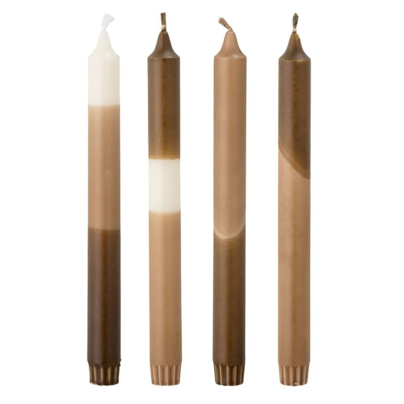 Set de 4 Bougies Dip Dye - Marron