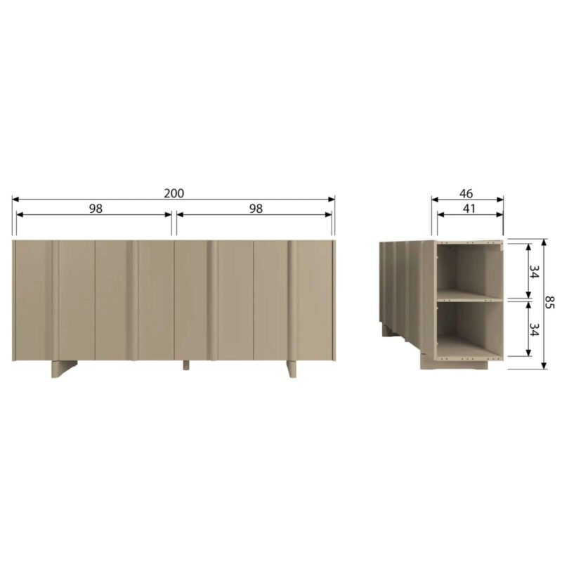 buffet basu - l 200 x h 85 cm - mud – image 15