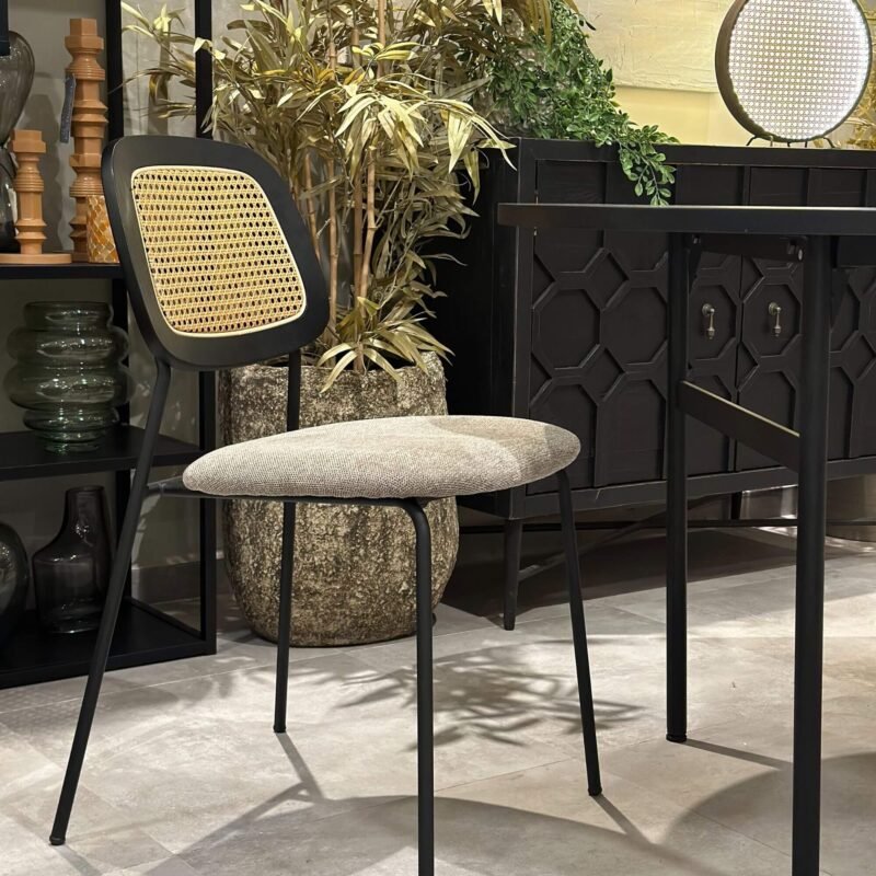 chaise lucy - taupe/gris - cannage – image 4