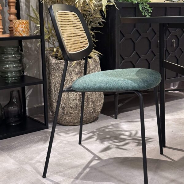 Chaise Lucy - Vert/Cannage