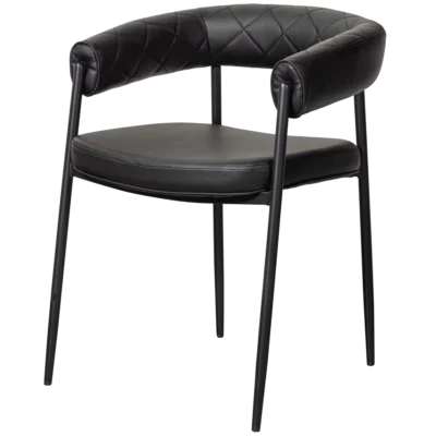 chaise sev en cuir noir