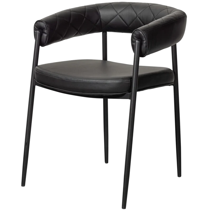 chaise sev en cuir noir