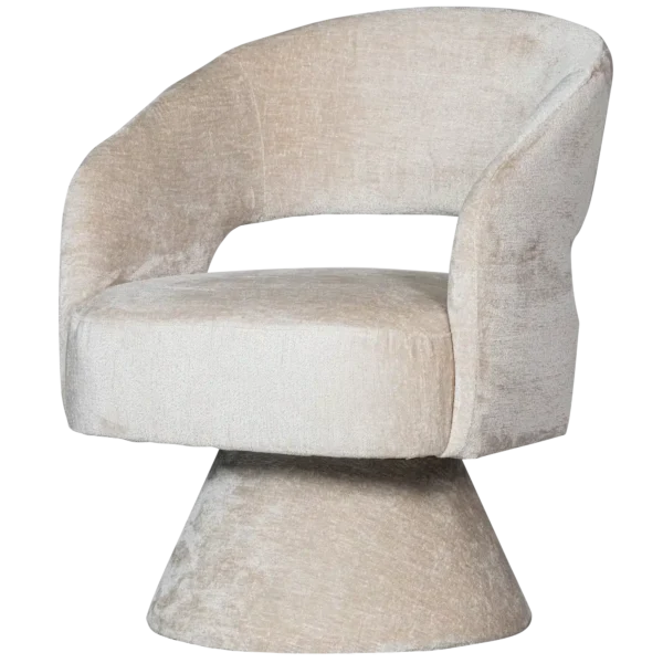 Fauteuil lounge Pivotant Ebba Chenille Naturel