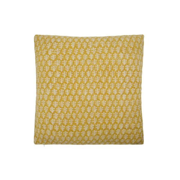 Coussin Relief jaune - 50 x 50 cm - Coton/Duvet d'oie
