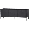 meuble tv gravure 150 cm bois de pin noir