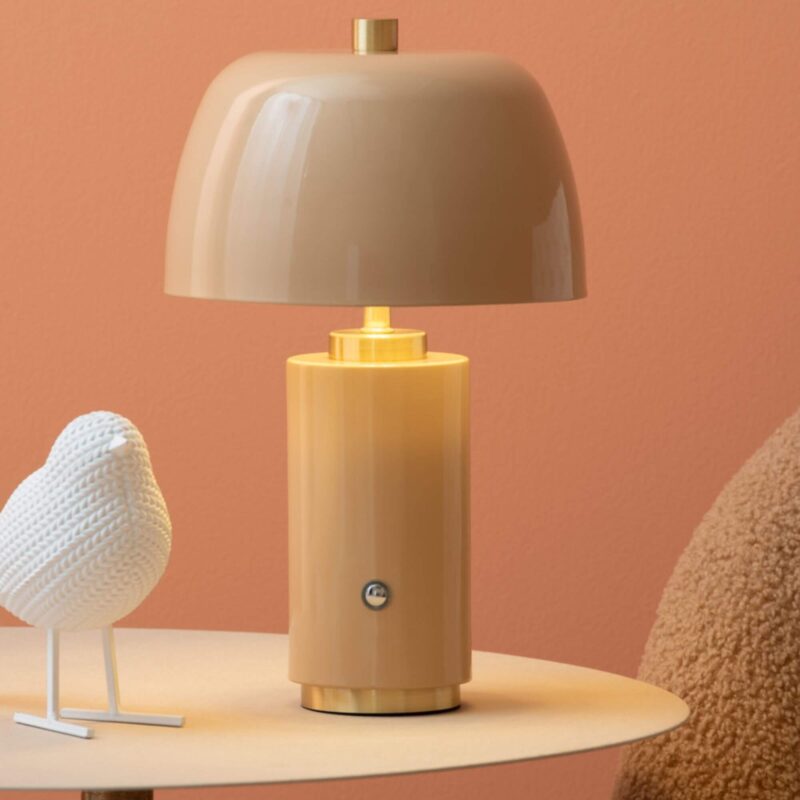 Lampe à poser Freya - Ø 18 x H 30 cm - Peach – Image 2