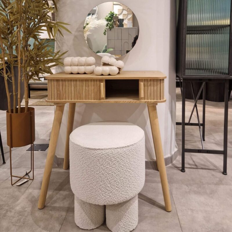 Pouf Marcos - Blanc - Ø 40 x H 44 cm – Image 2