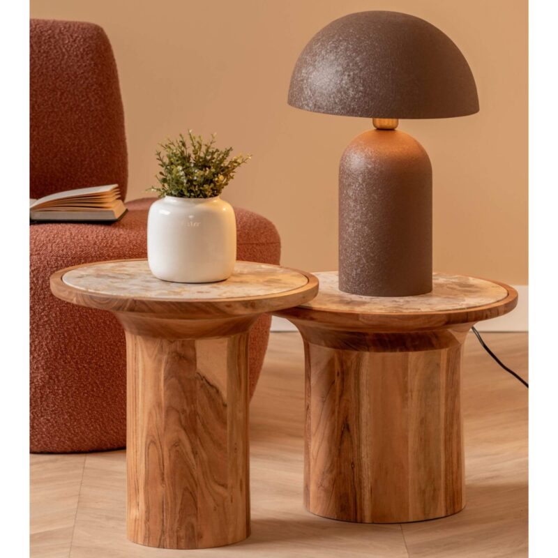 Lampe à poser Boaz - Ø 31 x H 43 cm - Marron – Image 2