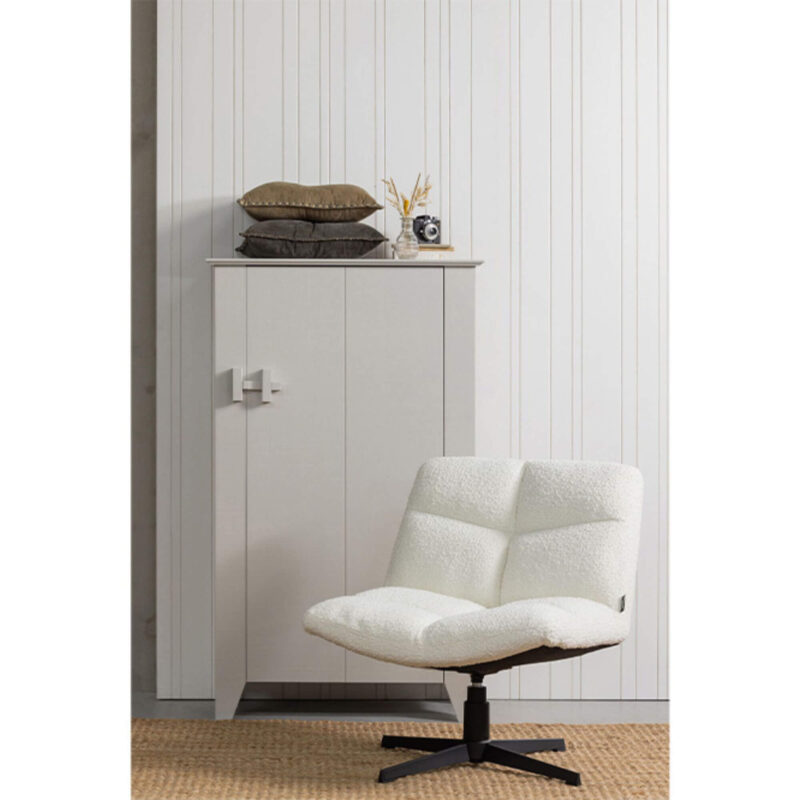 Fauteuil pivotant Vinny - Bouclette blanche – Image 3