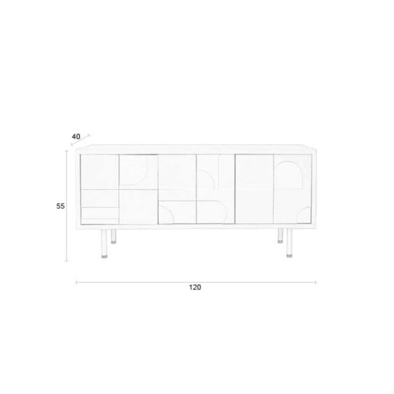 Buffet 3 Portes FUNK - Bois et Métal - 120 cm – Image 9