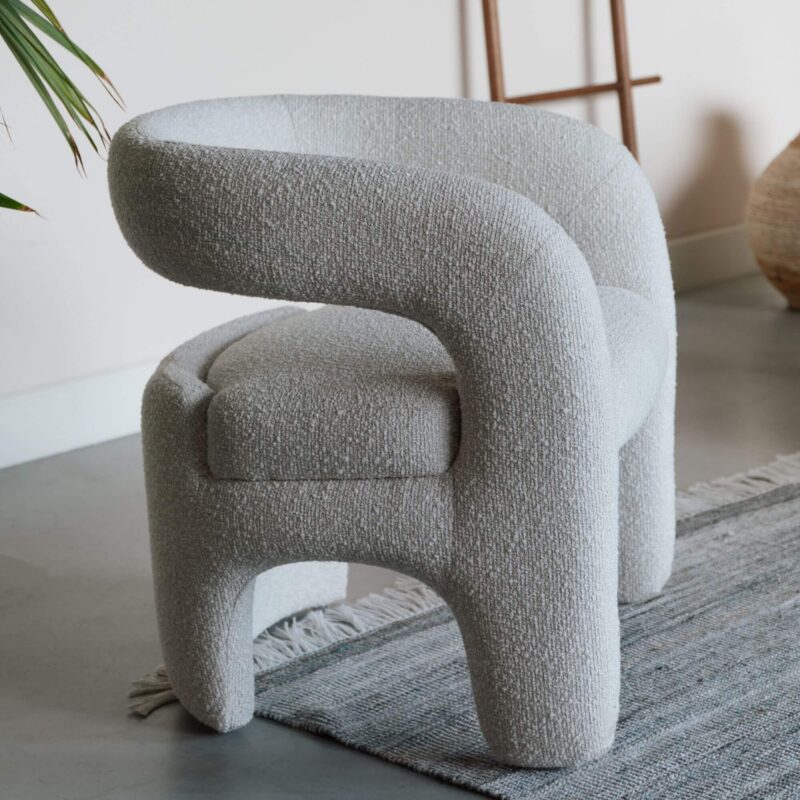 Fauteuil Lounge Nova - Blanc bouclé – Image 3