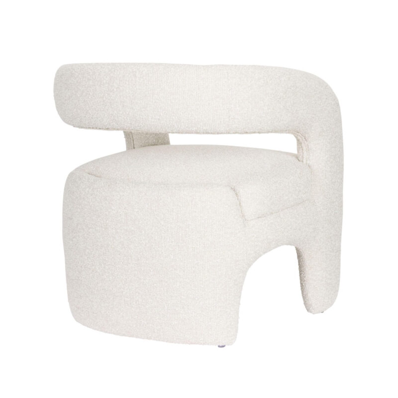 Fauteuil Lounge Nova - Blanc bouclé – Image 6