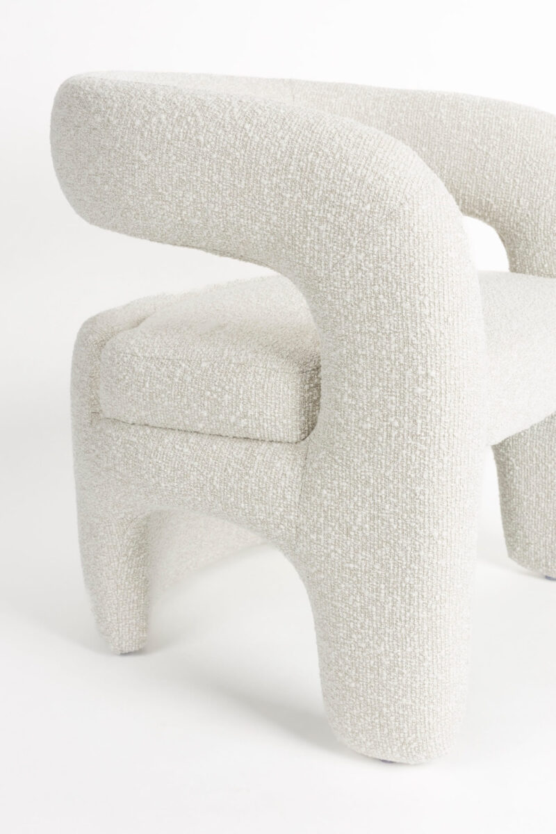 Fauteuil Lounge Nova - Blanc bouclé – Image 2