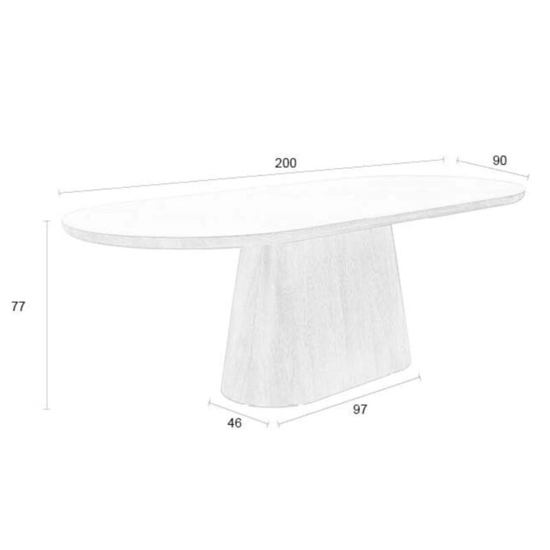 table à manger almira - noyer/ceramique - l 200 x p 90 cm – image 9