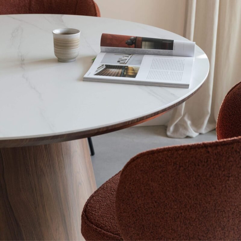 table à manger almira - noyer/ceramique - l 200 x p 90 cm – image 2