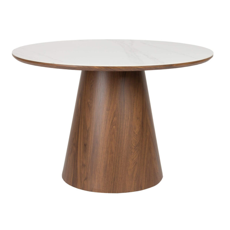 Table à Manger Almira - Noyer/Ceramique - Ø 115 cm